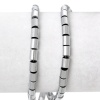 Picture of (Grade A) Natural Hematite Beads Cylinder Silvery White About 6mm x4mm( 2/8" x 1/8"), Hole: Approx 0.8mm, 40.8cm(16 1/8") long, 2 Strands (Approx 67 PCs/Strand)