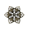 Immagine di Lega di Ferro Cabochon per Abbellimento Fiore Tono del Bronzo 3.5cm x 3cm, 100 Pz