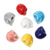Bild von Keramik Tag der Toten Perlen Zuckerschädel gemischt 14mm x 11mm - 13mm x 11mm, Loch: 2mm, 10 Stücke
