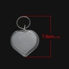 Bild von Acryl Schlüsselkette & Schlüsselring Herz Weiß Muster 7.8cm x 5cm, 10 Stücke