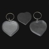 Bild von Acryl Schlüsselkette & Schlüsselring Herz Weiß Muster 7.8cm x 5cm, 10 Stücke