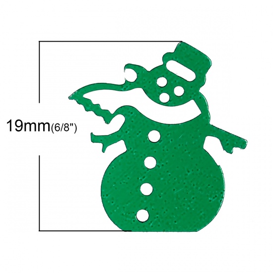 Image de Paillettes en PVC Bonhomme de Neige de Noël Couleur au Hasard 19mm x 18mm, 3000 Pcs