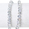 Image de Perles Cristales en Verre Rond Couleur AB Transparent à Facettes 6mm Dia, Tailles de Trous: 1mm, 51.6cm long, 1 Enfilade(Env.100PCs/Enfilade)