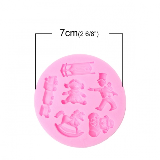 シリコーン 鋳型 円形 ピンク 7.0cm ミックス 2 PCs の画像