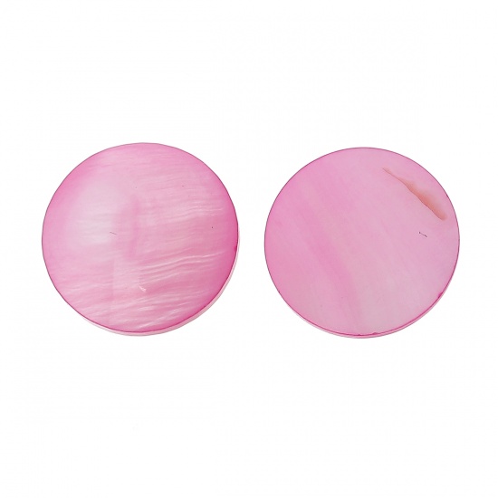 Picture of Shell Cabochons Embellishments Findings Round Fuchsia 18.0mm Dia, 20 PCs
