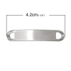 304ステンレス鋼 コネクターパーツ 長方形 シルバートーン 4.2cm x 0.8cm、 10 個 の画像