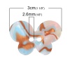 Изображение Акриловые Шитье Пуговицы Бабочка Разноцветный С двумя отверстиями с узором “ С Полосами ” 30мм x 20мм, 20 ШТ