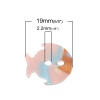 Изображение Акриловые Шитье Пуговицы Рыба Разноцветный С двумя отверстиями с узором “ С Полосами ” 19мм x 18мм, 20 ШТ