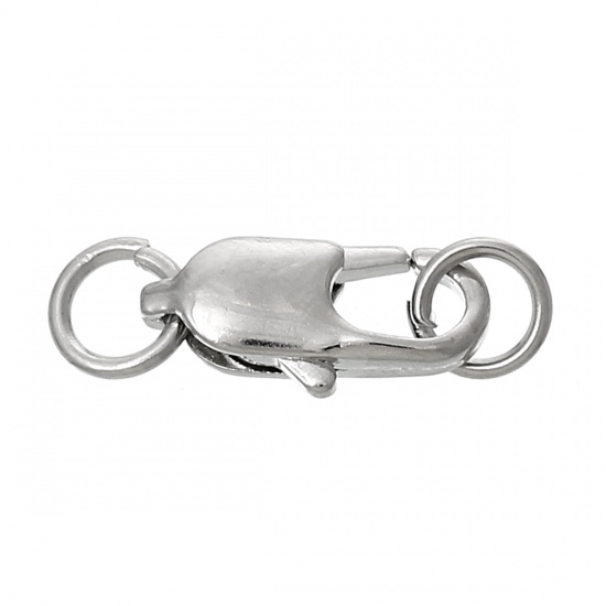 Picture of Zinc Based Alloy Lobster Clasps Silver Tone 19mm x 6mm, 20 PCs