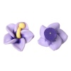 Picture of Polymer Clay Cabochon Scrapbooking Embellishments Flower Purple 17mm x16mm( 5/8" x 5/8") - 16mm x15mm( 5/8" x 5/8"), 30 PCs