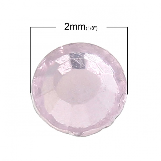 Picture of ss6 Iron On Hot Fix Rhinestone Flatback Light Pink DIY Faceted 2mm(1/8") Dia, 5000 PCs