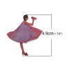 Picture of Wood Embellishments Findings Beauty Girl Skirt Red 4.9cm x 4.2cm , 20 PCs