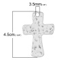 Picture of Zinc Based Alloy Easter Pendants Cross Antique Silver 4.5cm(1 6/8") x 3.1cm(1 2/8"), 20 PCs