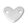Picture of 304 Stainless Steel Connectors Findings Heart Silver Tone 14mm(4/8") x 11mm(3/8"), 20 PCs