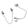 Picture of European Style Charm Safety Chains Antique Silver Flower Pattern 10.0cm long, 2 PCs