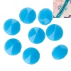 Picture of Acrylic ss38 Pointed Back Rhinestones Round Lake Blue Faceted 8mm(3/8")Dia, 500 PCs