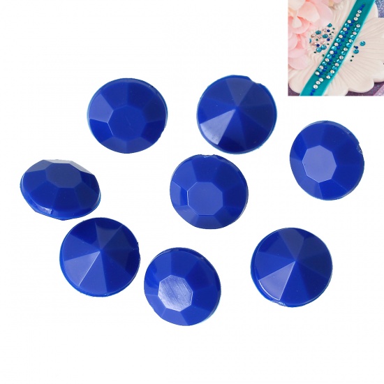Picture of Acrylic ss38 Pointed Back Rhinestones Round Royal Blue Faceted 8mm(3/8")Dia, 500 PCs