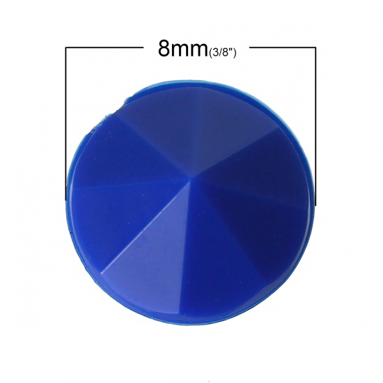 Picture of Acrylic ss38 Pointed Back Rhinestones Round Royal Blue Faceted 8mm(3/8")Dia, 500 PCs
