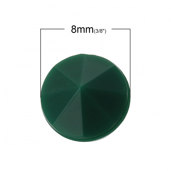 Picture of Acrylic ss38 Pointed Back Rhinestones Round Dark Green Faceted 8mm(3/8")Dia, 500 PCs
