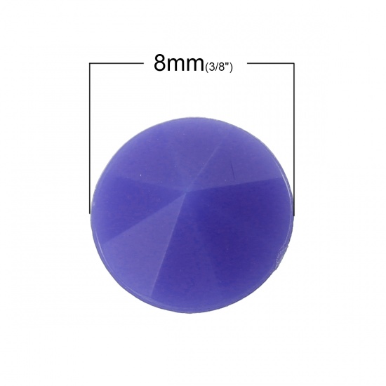 アクリル ラインストーン 円形 ファセット・カット 菫色 直径： 8mm、 500 個 の画像