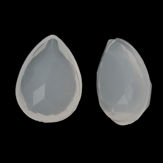 Picture of Acrylic Pointed Back Rhinestones Teardrop White Faceted 8.0mm x 6.0mm , 500 PCs