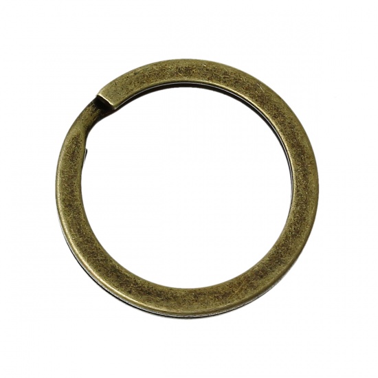 Image de Porte-Clés en Alliage de fer Annulaire Bronze Antique 20mm Dia, 100 Pcs