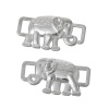 Bild von Zinklegierung Verbinder Elefant Silberfarbe kann Strass halten, (für ss4 Strass) 31mm x 17mm, 20 Stück