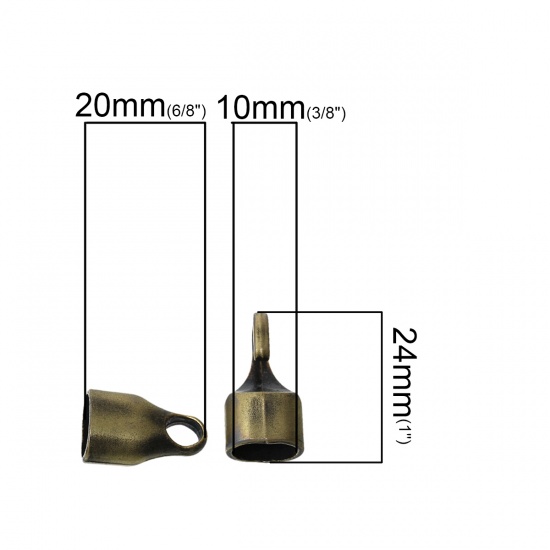 Immagine di Lega di Zinco Hook Chiusura Bronzo Antico (Adatto alla Corda 10mm x 7mm ) 24mm x 13mm 20mm x 13mm, 2 Seri