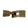 Picture of Hook Clasps For Leather Rope Bracelet Bangle Bar Round Antique Bronze (Fits 6.5mm Cord) 18mm x 9mm, 2 Sets