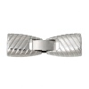 Picture of Zinc Based Alloy Hook Clasps Silver Tone (Fits 7.7mm x 4.1mm Cord) 32mm x 10mm, 2 Sets