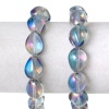 Picture of Glass Loose Beads Teardrop Lightblue AB Rainbow Color Aurora Borealis Plated Faceted About 17mm x 14mm, Hole: Approx 1.3mm, 10 PCs