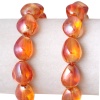 Image de Perles en Verre Forme Goutte d'eau Orange Couleur AB A Facettes, 17mm x 14mm, Tailles de Trous: 1.3mm, 10 Pcs