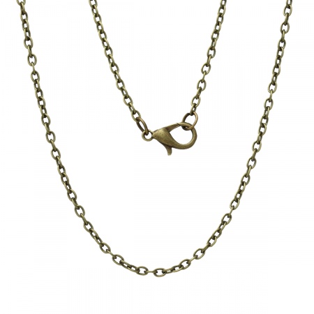 Iron Based Alloy Cable Chain Necklace Antique Bronze 77cm(30 3/8") long, Chain Size: 3x2mm(1/8"x1/8"), 12 PCs