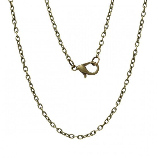 Bild von Eisen(Legierung) Kreuzkette Halskette Bronzefarbe 77cm lang, Kettengröße: 3x2mm, 12 Streifen