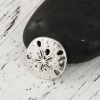 Изображение Цинковый Сплав Коннекторы фурнитуры Круглые Античное Серебро Ажурный Цветок С узором 18мм диаметр, 50 ШТ