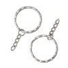 Picture of Iron Based Alloy Keychain & Keyring Circle Ring Silver Tone 5.3cm x 3cm, 20 PCs