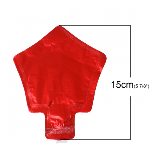 Immagine di Foglio di Alluminio Palloncino Stella Rosso 15cm x 12.3cm, 10 Pz