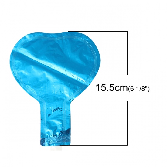 Picture of Aluminium Foil Balloons Party Decoration Heart Blue 15.5cm x12.3cm(6 1/8" x4 7/8"), 10 PCs