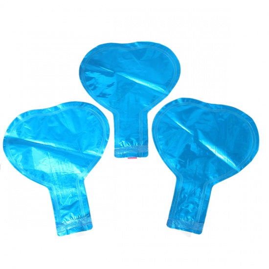 Immagine di Foglio di Alluminio Palloncino Cuore Blu 15.5cm x 12.3cm, 10 Pz