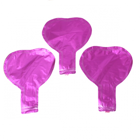 Picture of Aluminium Foil Balloons Party Decoration Heart Fuchsia 15.5cm x12.3cm(6 1/8" x4 7/8"), 10 PCs