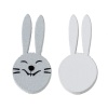 Picture of Wood Easter Embellishments Scrapbooking Rabbit Gray 30mm(1 1/8") x 15mm( 5/8"), 100 PCs
