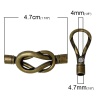 Picture of Zinc Based Alloy Magnetic Clasps Bowknot Antique Bronze (Fits 5mm Dia Cord) 47mm x 18mm, 2 Sets