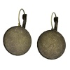 Picture of Brass Clip On Earring Cabochon Settings Round Antique Bronze (Fits 20mm Dia) 33mm(1 2/8") x 21mm( 7/8"), Post/ Wire Size: (20 gauge), 20 PCs