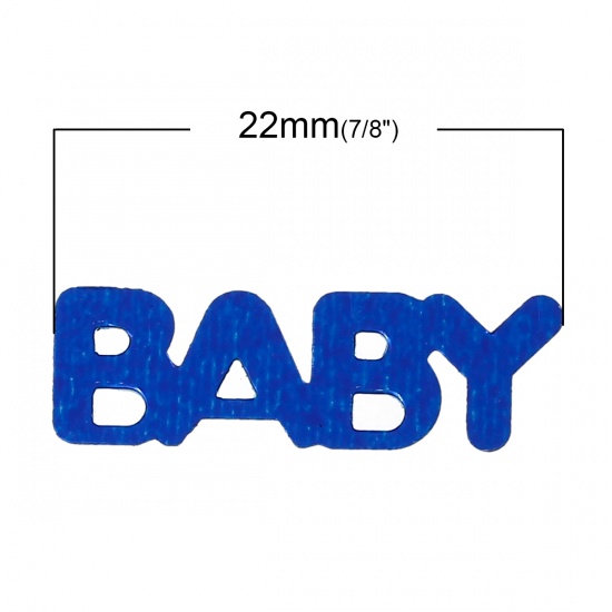 Picture of PVC Confetti Party Decoration Baby Shower Message "Baby" At Random 22mm x7mm( 7/8" x 2/8"), 100 Grams