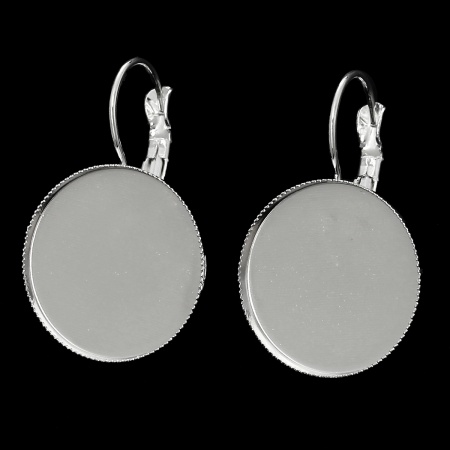 Ottone Orecchino Accessori Argento Placcato 3.4cm x 21mm posta / filo: ( 0.8mm )， 50 Pz
