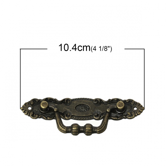 Immagine di Lega di Zinco Armadietto Cassetto Maniglie Ovale Tono del Bronzo 10.4cm x 3.5cm, 5 Pz