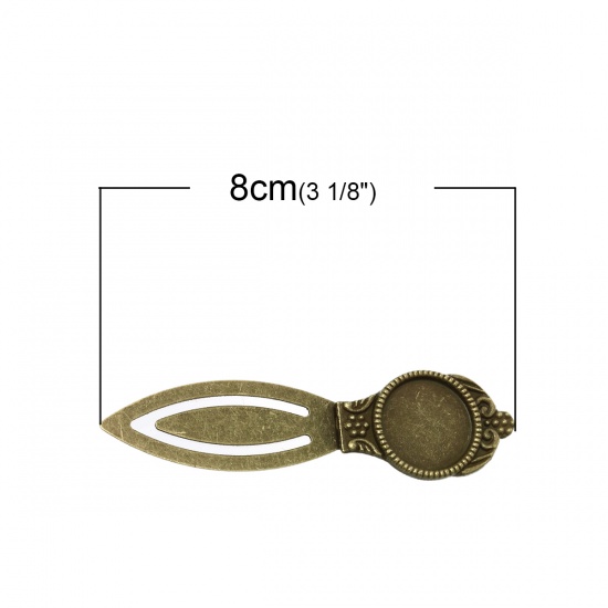 Immagine di Lega di Zinco Segnalibro Tondo Tono del Bronzo 8cm x 22mm, 5 Pz