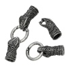 Picture of Zinc Based Alloy Hook Clasps Snake Animal Antique Silver (Fits 10.5mm Cord) 7.4cm x 2.5cm, 2 Sets