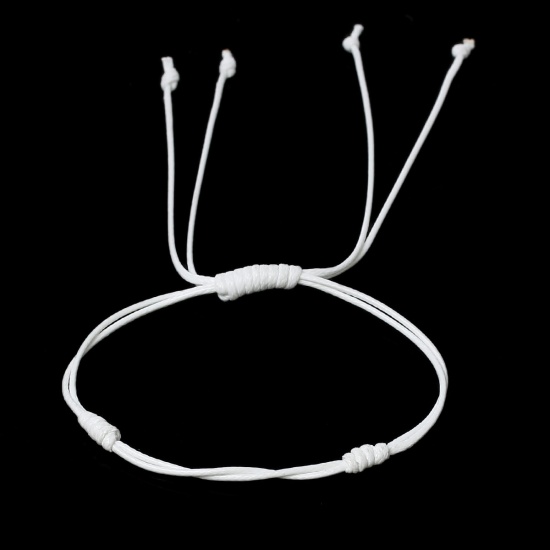 Immagine di Poliammide String Fluttuato Intrecciato Amicizia Bracciali Bianco lunghezza:31.2cm 5 Pz