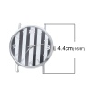 Imagen de Aleación del Metal Del Zinc Relojes Cara Adapta a Pulseras Ronda , Tono de Plata Raya Batería Incluida 4.4cm x 4cm, 1 Unidad